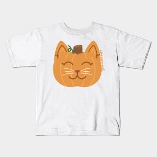 Pumpcat Pumpkin Cat Kids T-Shirt